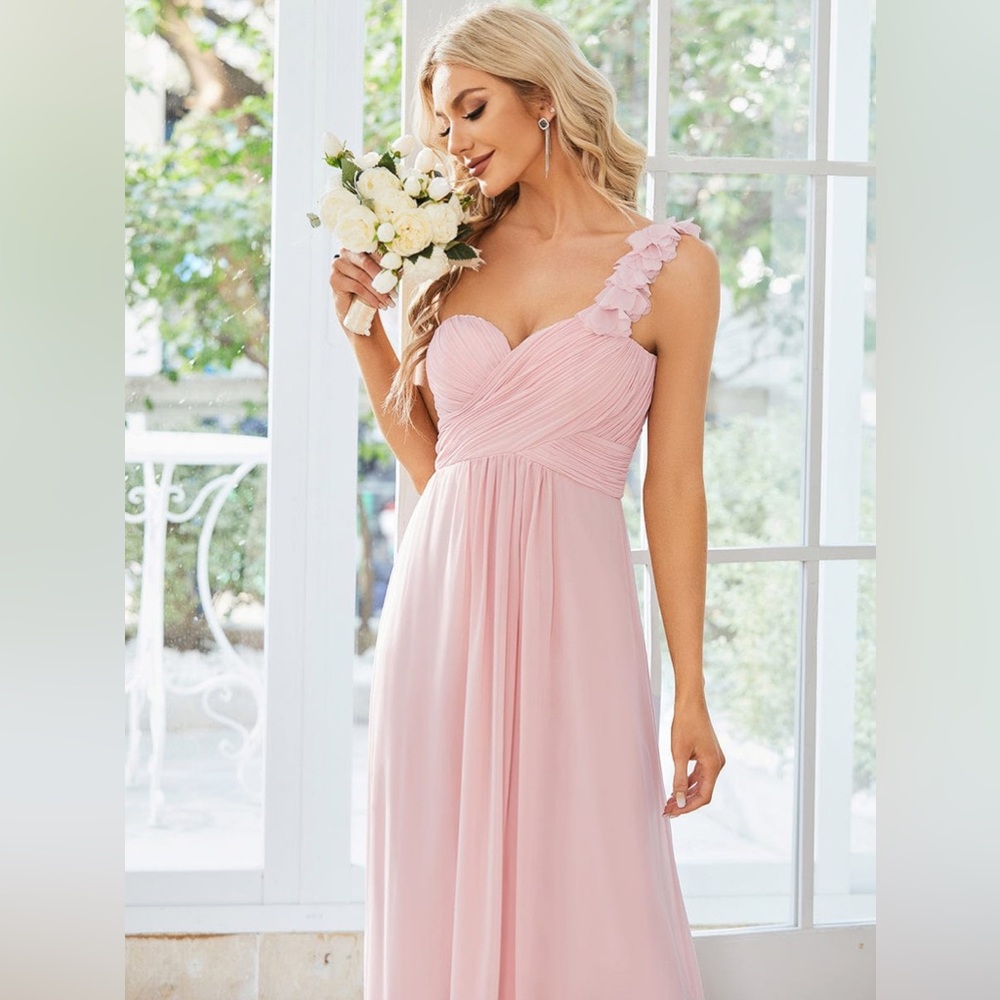 Ever Pretty Sweet Pleated Bodice One Shoulder Chiffon Bridesmaid Dress (NEW)